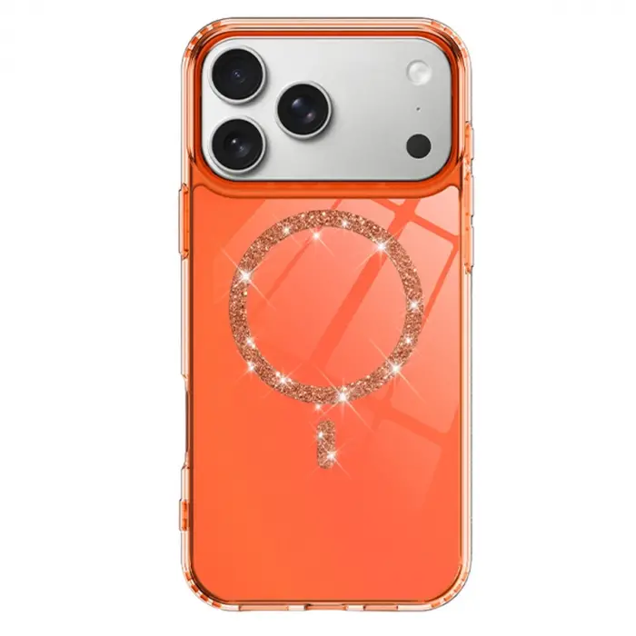 İphone 17 Pro Max Live Diamond Magsafe Kapak - Turuncu