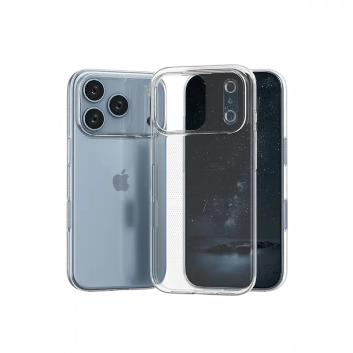 İphone 17 Pro Max Lüx Şeffaf Silikon - Şeffaf
