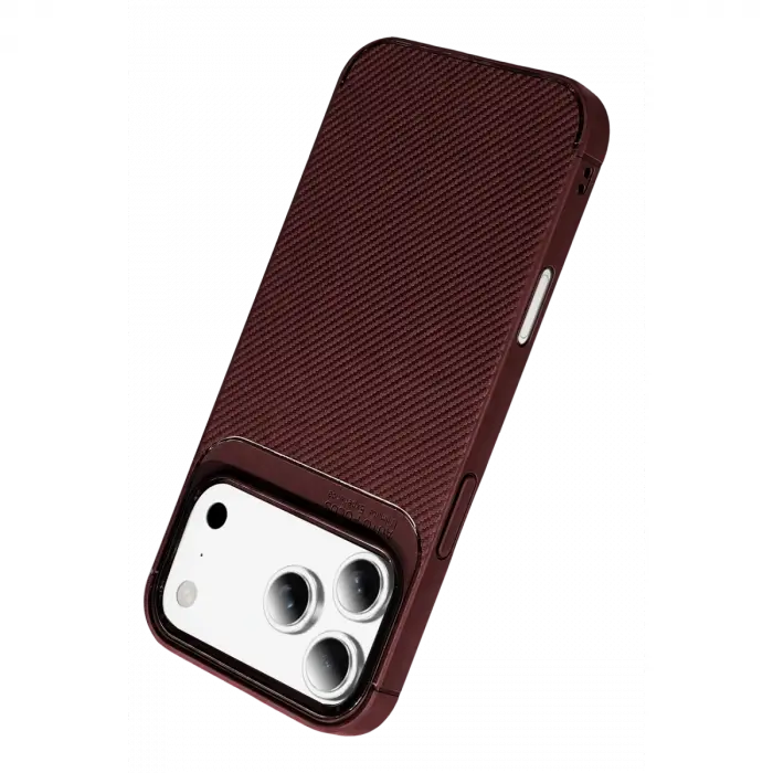 İphone 18 Pro Auto Focus Karbon Kapak - Bordo