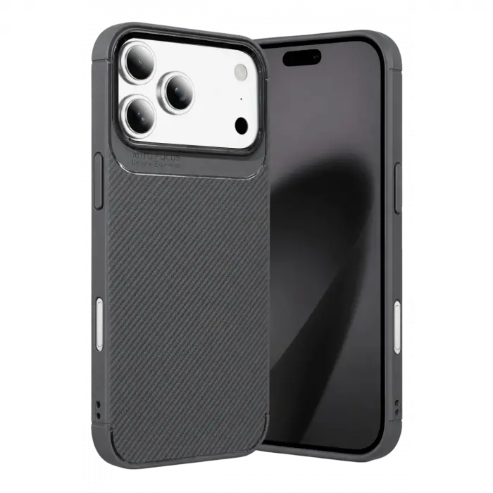 İphone 18 Pro Auto Focus Karbon Kapak - Gri