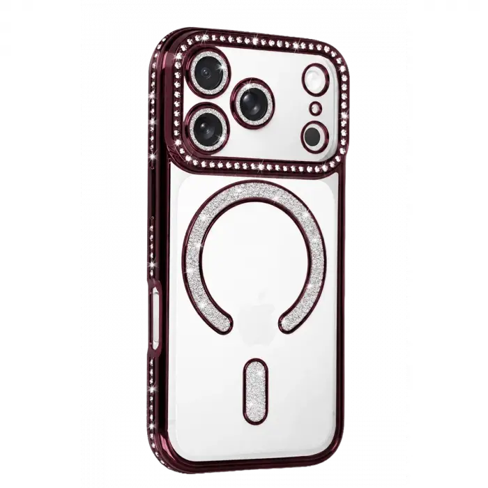 İphone 18 Pro Max Joke Simli Magneticsafe Kılıf - Bordo