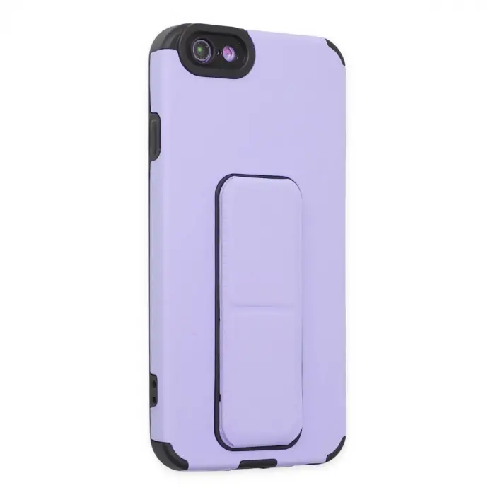 İphone 6 Kılıf Mega Standlı Silikon - Lila