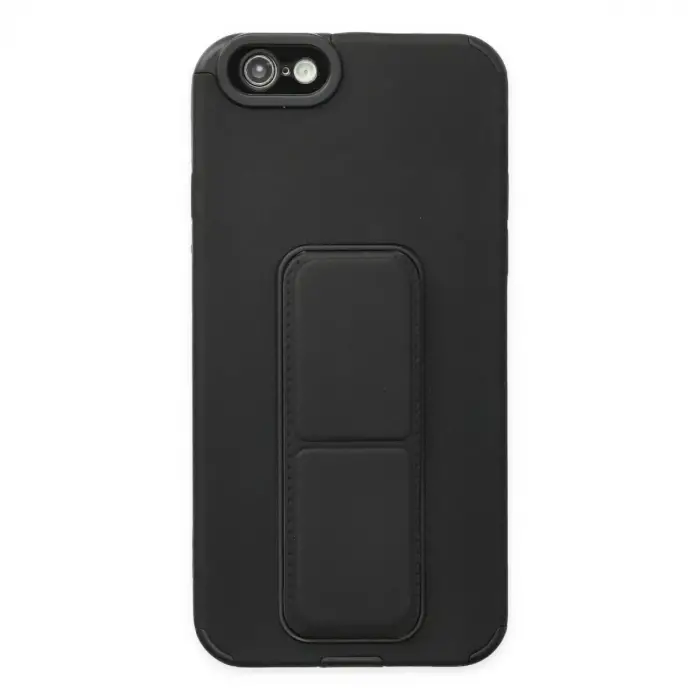 İphone 6 Kılıf Mega Standlı Silikon - Siyah