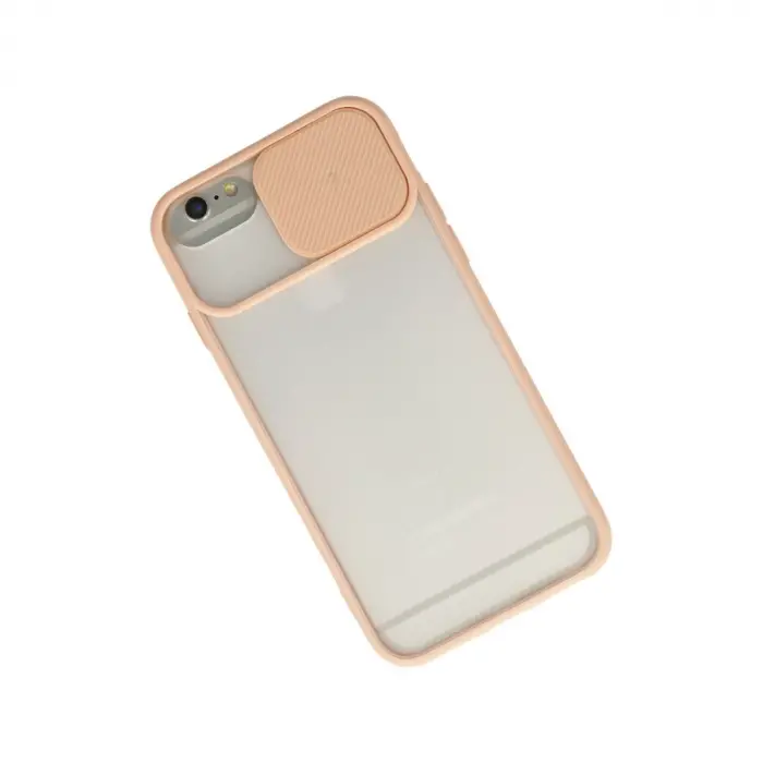 İphone 6 Kılıf Palm Buzlu Kamera Sürgülü Silikon - Pembe