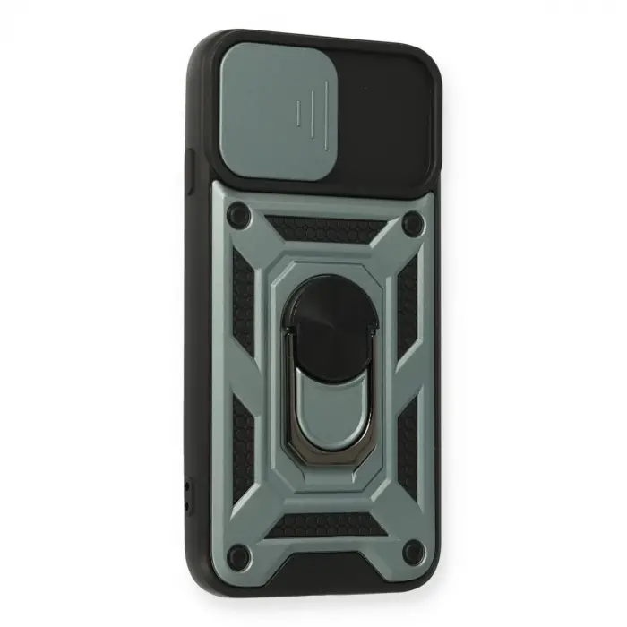 İphone 6 Kılıf Pars Lens Yüzüklü Silikon - Yeşil