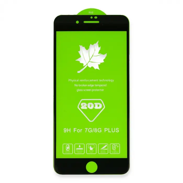 İphone 6 Plus 20d Premium Cam Ekran Koruyucu - Siyah