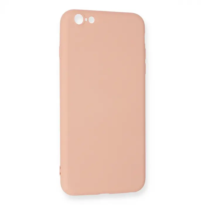 İphone 6 Plus Kılıf Nano İçi Kadife Silikon - Pudra