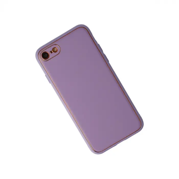 İphone 7 Kılıf Coco Deri Silikon Kapak - Lila