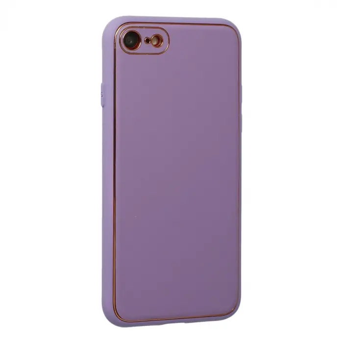 İphone 7 Kılıf Coco Deri Silikon Kapak - Lila