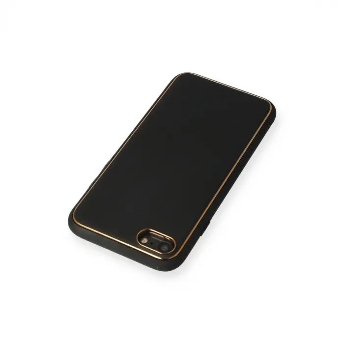İphone 7 Kılıf Coco Deri Silikon Kapak - Siyah