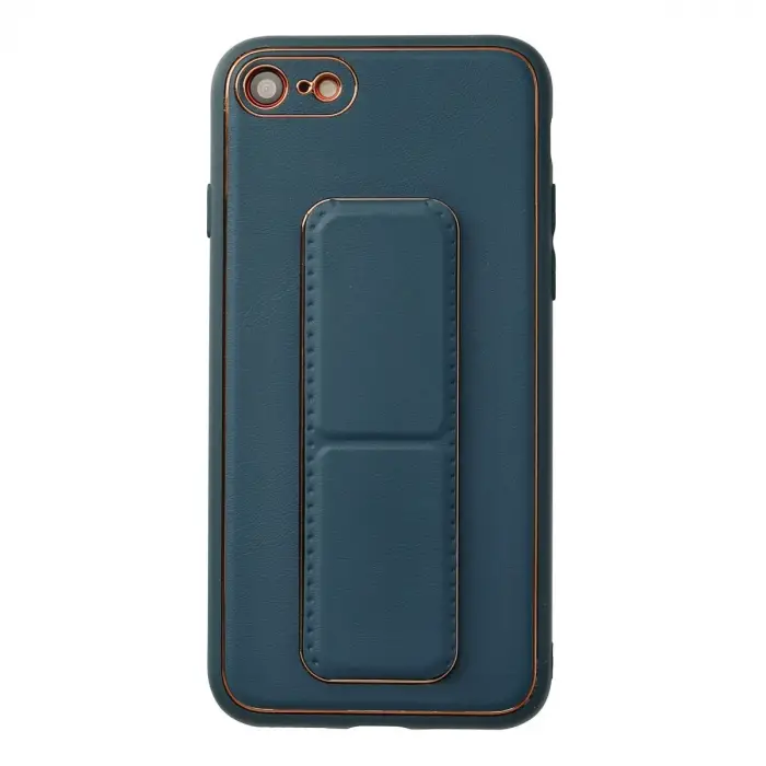 İphone 7 Kılıf Coco Deri Standlı Kapak - Mavi