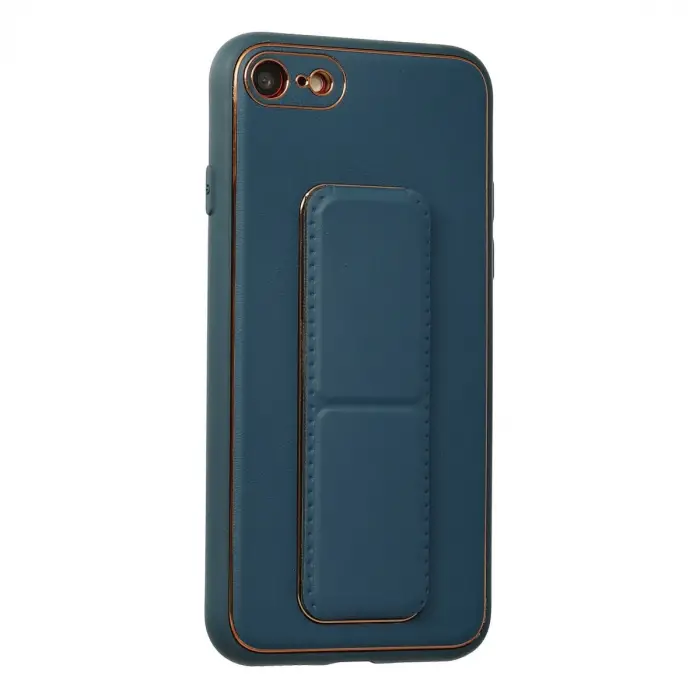 İphone 7 Kılıf Coco Deri Standlı Kapak - Mavi