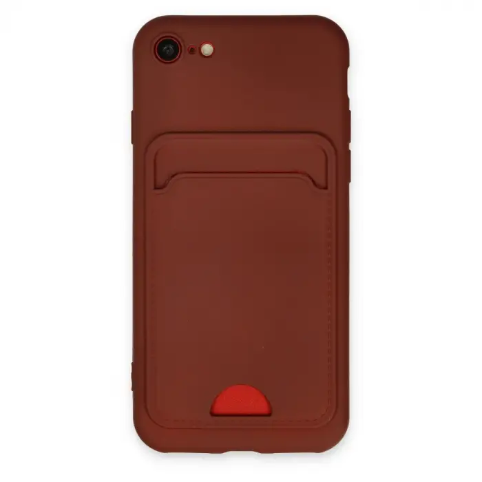 İphone 7 Kılıf Kelvin Kartvizitli Silikon - Bordo