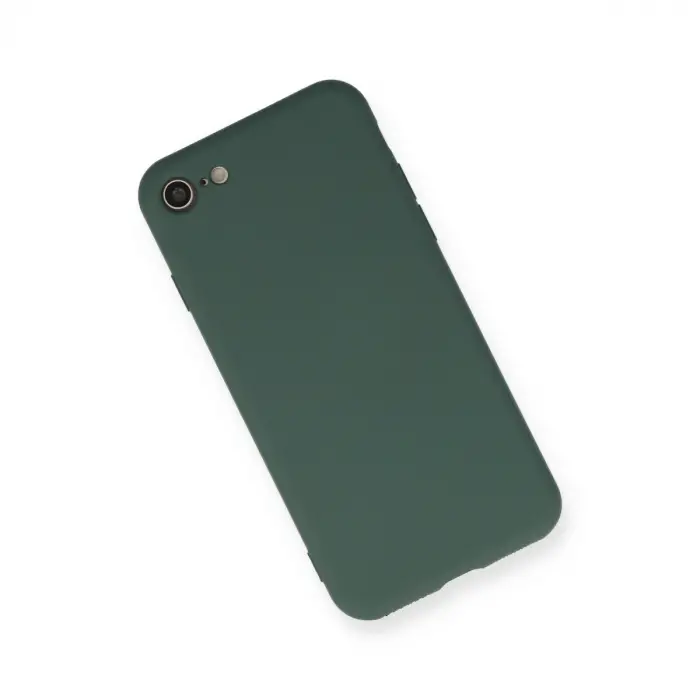 İphone 7 Kılıf Nano İçi Kadife Silikon - Koyu Yeşil