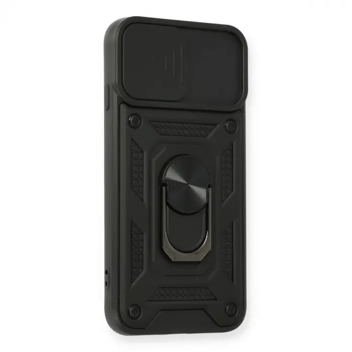 İphone 7 Kılıf Pars Lens Yüzüklü Silikon - Siyah