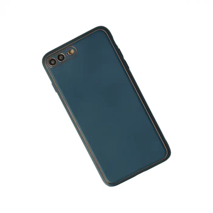 İphone 7 Plus Kılıf Coco Deri Silikon Kapak - Mavi