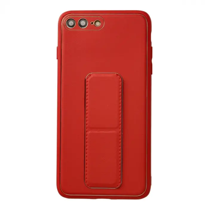 İphone 7 Plus Kılıf Coco Deri Standlı Kapak - Kırmızı