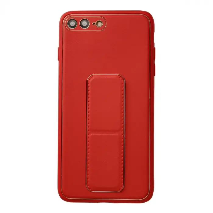 İphone 7 Plus Kılıf Coco Deri Standlı Kapak - Kırmızı