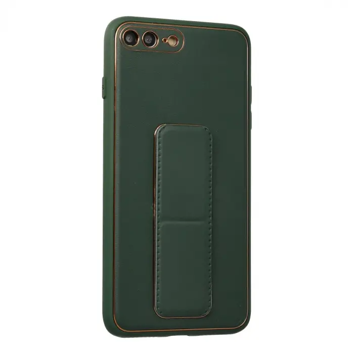 İphone 7 Plus Kılıf Coco Deri Standlı Kapak - Yeşil