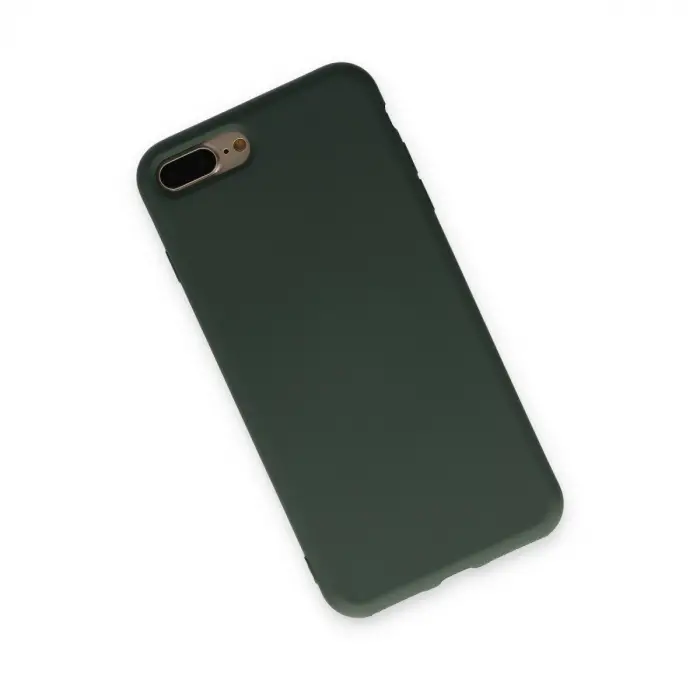 İphone 7 Plus Kılıf Nano İçi Kadife Silikon - Koyu Yeşil