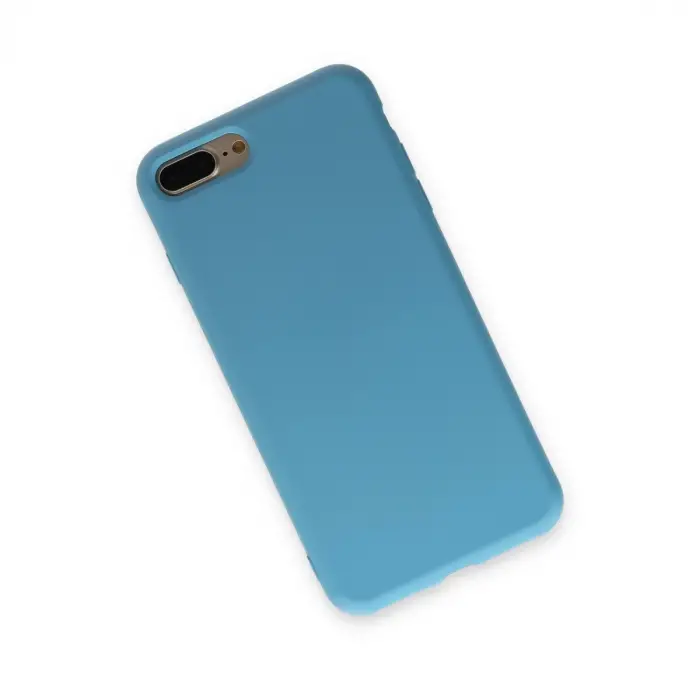 İphone 7 Plus Kılıf Nano İçi Kadife Silikon - Mavi