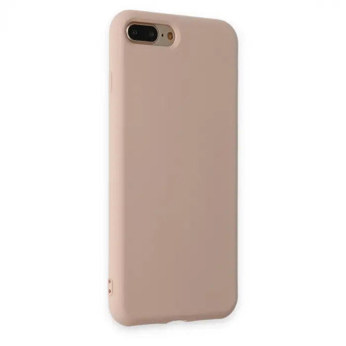 İphone 7 Plus Kılıf Nano İçi Kadife Silikon - Pudra