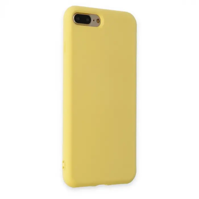 İphone 7 Plus Kılıf Nano İçi Kadife Silikon - Sarı