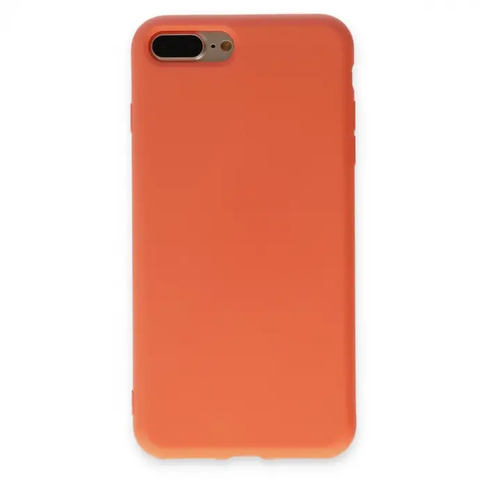 İphone 7 Plus Kılıf Nano İçi Kadife Silikon - Turuncu