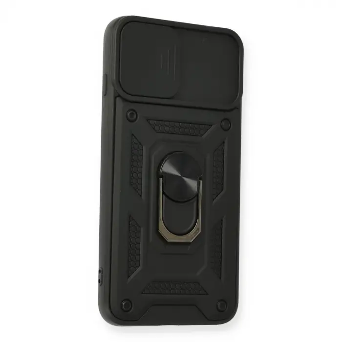 İphone 7 Plus Kılıf Pars Lens Yüzüklü Silikon - Siyah