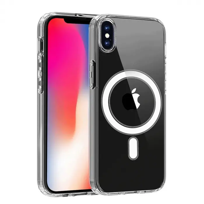 İphone X Kılıf Magneticsafe Şeffaf Silikon - Şeffaf
