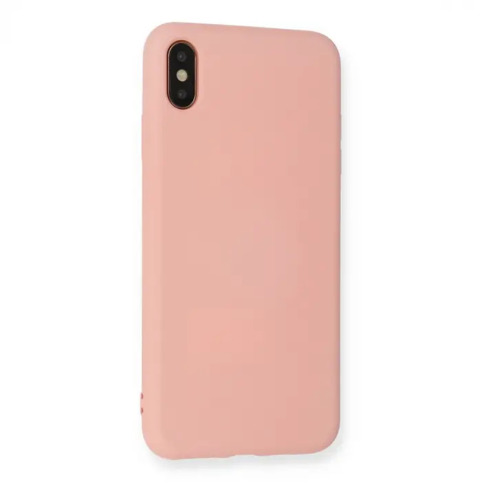 İphone X Kılıf Nano İçi Kadife Silikon - Pudra