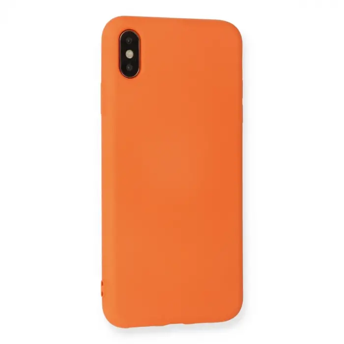 İphone X Kılıf Nano İçi Kadife Silikon - Turuncu