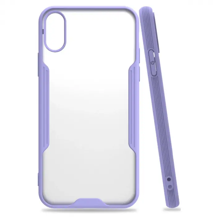 İphone X Kılıf Platin Silikon - Lila