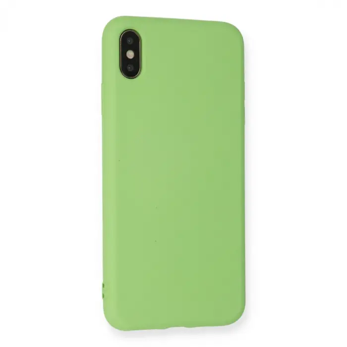 İphone Xs Max Kılıf Nano İçi Kadife Silikon - Açık Yeşil