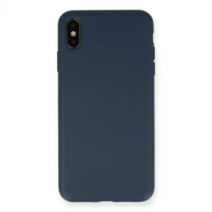 İphone Xs Max Kılıf Nano İçi Kadife Silikon - Lacivert