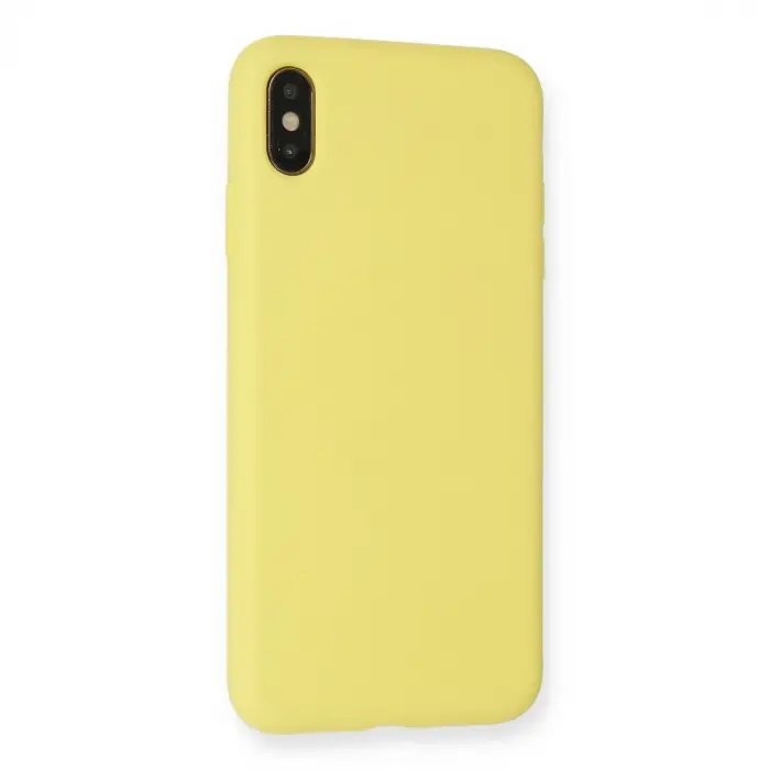 İphone Xs Max Kılıf Nano İçi Kadife Silikon - Mat Sarı