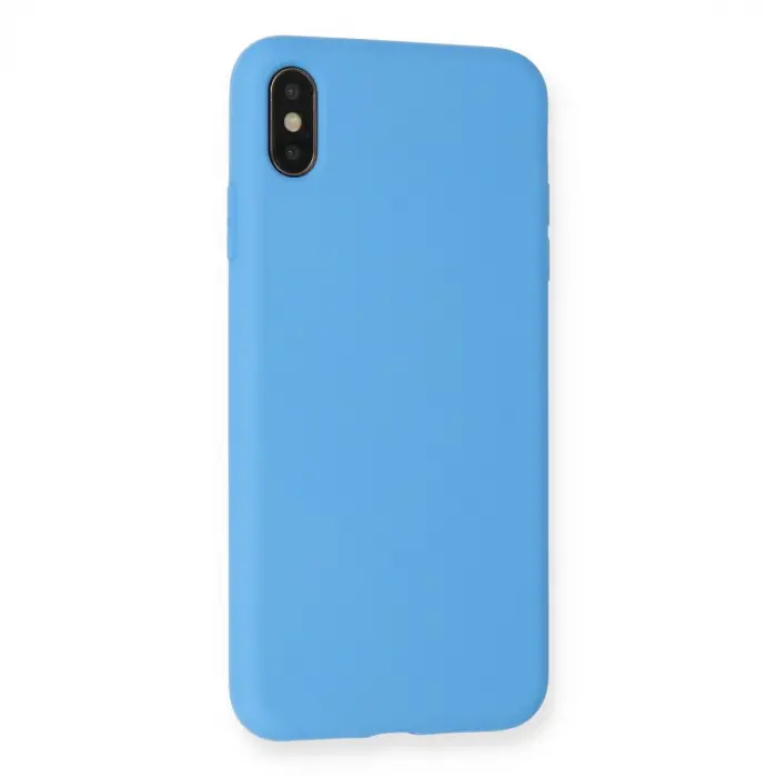 İphone Xs Max Kılıf Nano İçi Kadife Silikon - Mavi