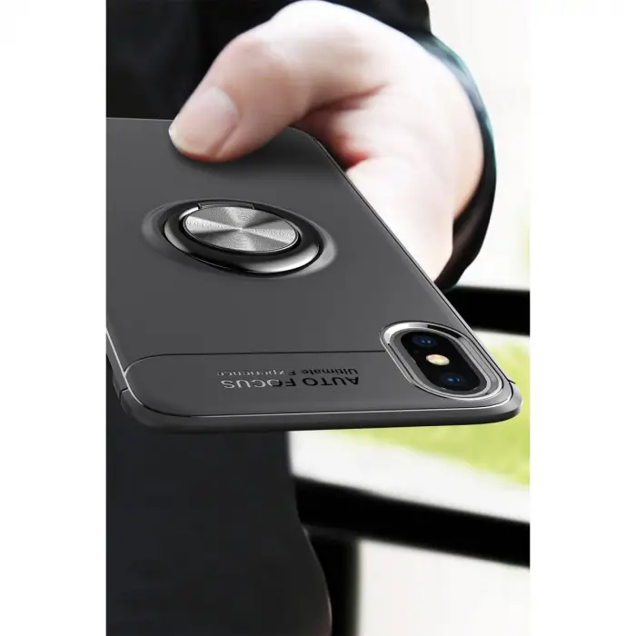 İphone Xs Max Kılıf Range Yüzüklü Silikon - Mavi