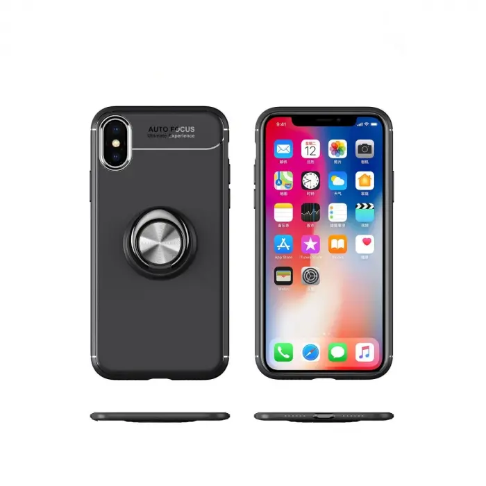 İphone Xs Max Kılıf Range Yüzüklü Silikon - Mavi