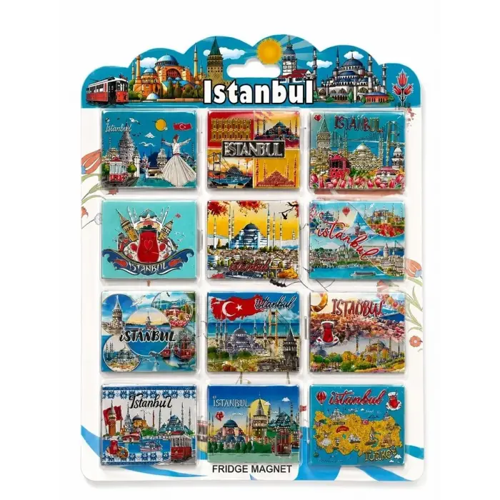 İstanbul Temalı Silikon Buzdolapı Süsü Magnet 12li Set Alk5806