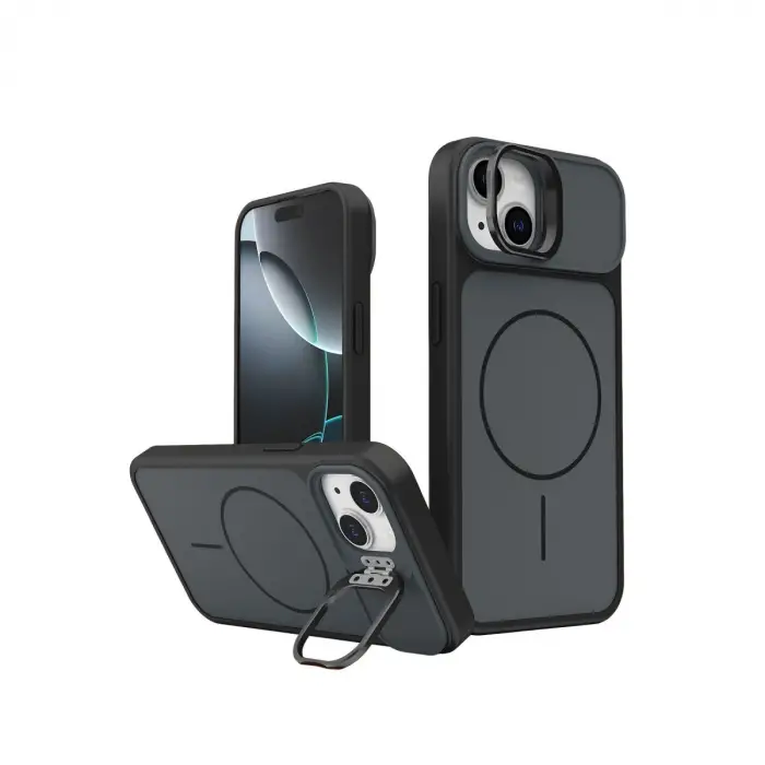 Joko  İphone 14 Pale Magsafe Standlı Kapak- Siyah