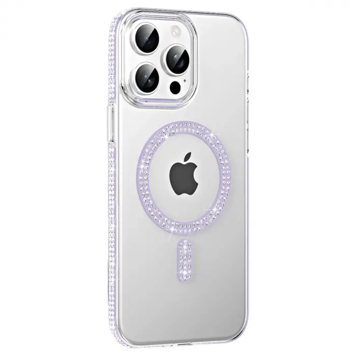 Joko  İphone 14 Pro Max Move Taşlı Magsafe Kapak - Lila