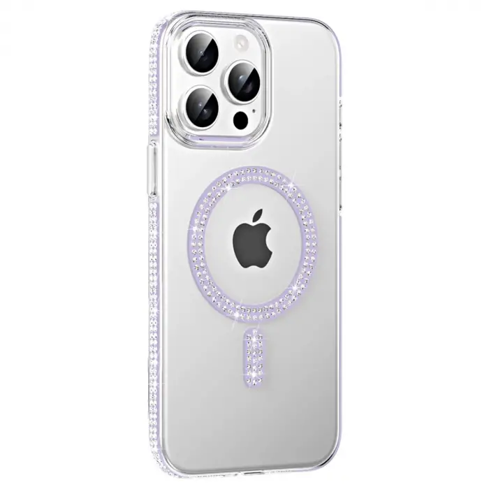 Joko  İphone 14 Pro Max Move Taşlı Magsafe Kapak - Lila