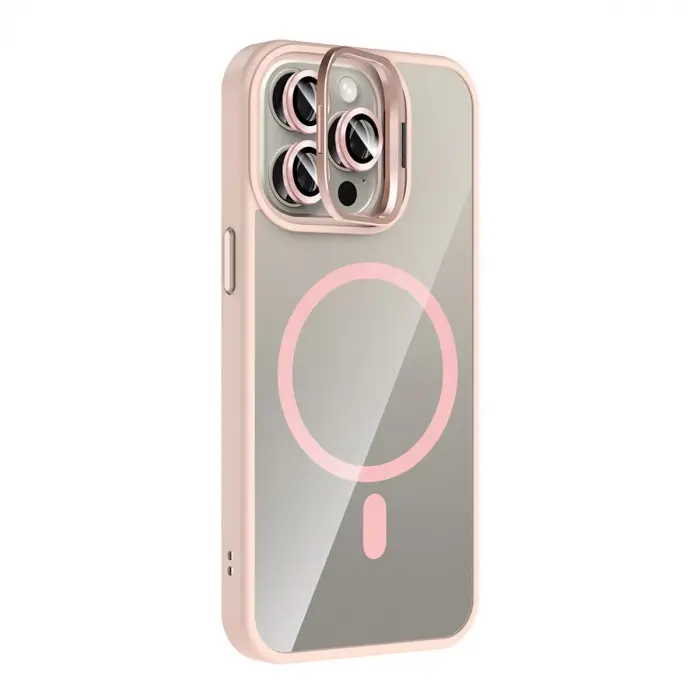 Joko  İphone 14 Pro Max Remim Lensli Magsafe Standlı Kapak - Pembe