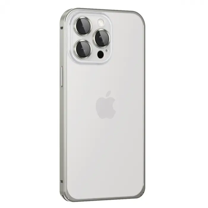 Joko İphone 15 Pro Max Metal Bumper Mat Kapak - Gri