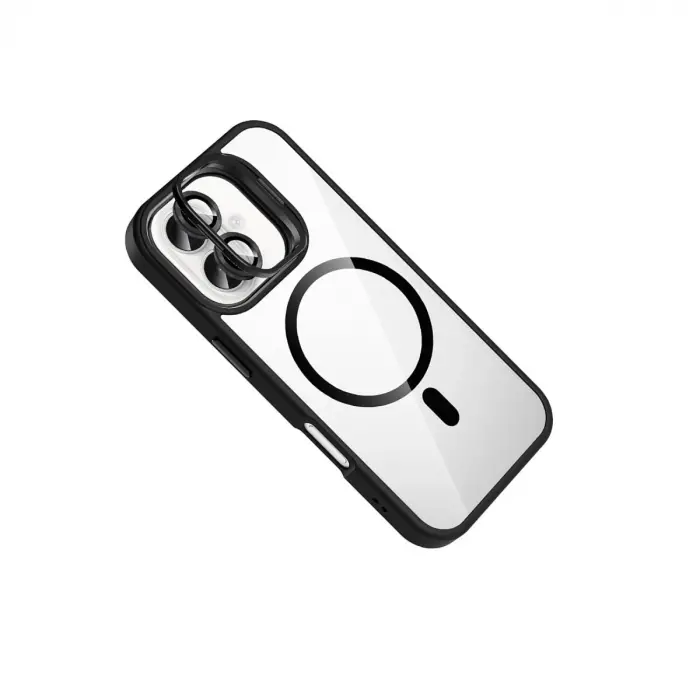 Joko  İphone 16 Plus Remim Lensli Magsafe Standlı Kapak - Siyah