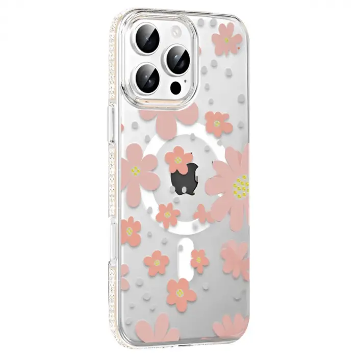 Joko  İphone 16 Pro Floral Magsafe Kapak - Pembe