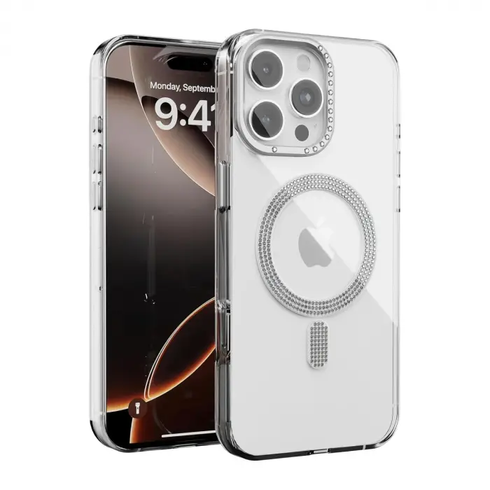 Joko  İphone 16 Pro Max Tash Diamond Magsafe Kapak - Beyaz