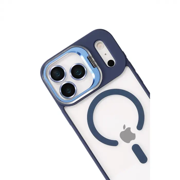 Joko  İphone 17 Pro Max Remim Lensli Magsafe Standlı Kapak - Lacivert