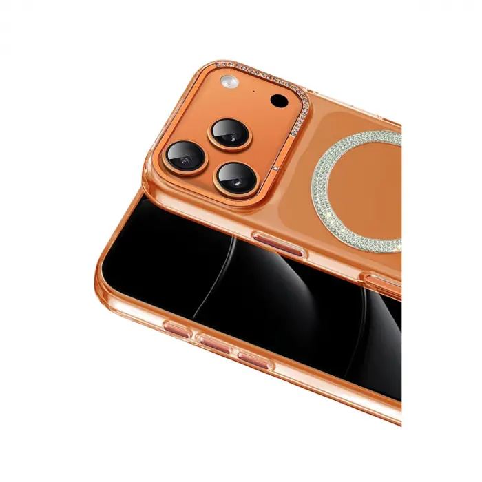 Joko  İphone 17 Pro Max Tash Diamond Magsafe Kapak - Turuncu